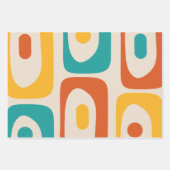 ミッドセンチュリーモダンピケのミニマル抽象芸術 ラッピングペーパーシート (正面2)