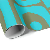 ミッドセンチュリーモダンピケターコイズオリーブパターン ラッピングペーパー (ロールコーナー)