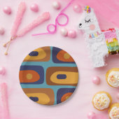 ミッドセンチュリーモダンピケレトロ抽象芸術パターン ペーパープレート (パーティー)