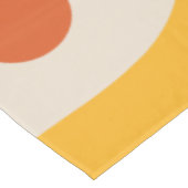 ミッドセンチュリーモダンピケ抽象芸術ティール(緑がかった色)とオレンジ テーブルクロス (アングル)