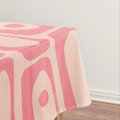 ミッドセンチュリーモダンピケ抽象芸術パターンピンク テーブルクロス (インサイチュ)