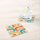 ミッドセンチュリーモダンピケ抽象芸術パーソナライズされた スクエアペーパーコースター (インサイチュ)