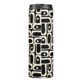 ミッドセンチュリーモダンピケ抽象芸術ブラックアンドクリーム タンブラー (裏面)