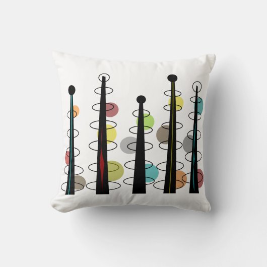 ミッドセンチュリーモダンピロー原子インスパイアX クッション (正面)