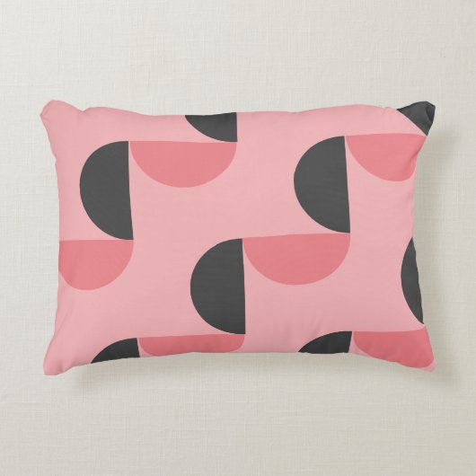 ミッドセンチュリーモダンピンクとグレー アクセントクッション (正面)
