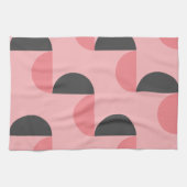 ミッドセンチュリーモダンピンクとグレー キッチンタオル (横)