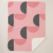 ミッドセンチュリーモダンピンクとグレー シェルパブランケット (正面)