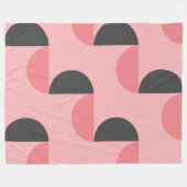 ミッドセンチュリーモダンピンクとグレー フリースブランケット (正面(横))