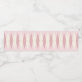 ミッドセンチュリーモダンピンクのアーガイルウォーターボトルラベル ペットボトルラベル (シングルラベル)