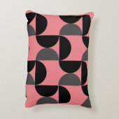 ミッドセンチュリーモダンピンクの黒と灰色 アクセントクッション (裏面(縦))