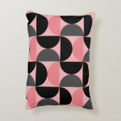 ミッドセンチュリーモダンピンクの黒と灰色 アクセントクッション (裏面(縦))