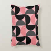 ミッドセンチュリーモダンピンクの黒と灰色 アクセントクッション (正面(垂直))