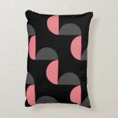 ミッドセンチュリーモダンピンクの黒と灰色 アクセントクッション (裏面(縦))