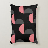 ミッドセンチュリーモダンピンクの黒と灰色 アクセントクッション (正面(垂直))