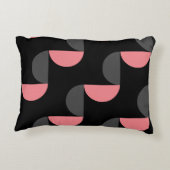 ミッドセンチュリーモダンピンクの黒と灰色 アクセントクッション (裏面)