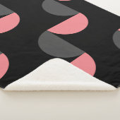 ミッドセンチュリーモダンピンクの黒と灰色 シェルパブランケット (3/4)