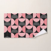 ミッドセンチュリーモダンピンクの黒と灰色 バスタオルセット (ハンドタオル)