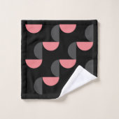 ミッドセンチュリーモダンピンクの黒と灰色 バスタオルセット (ウォッシュタオル)