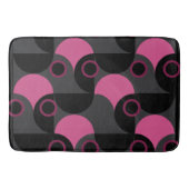 ミッドセンチュリーモダンピンクの黒と灰色 バスマット (正面)