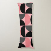 ミッドセンチュリーモダンピンクの黒と灰色 ボディピロー (正面縦)