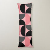 ミッドセンチュリーモダンピンクの黒と灰色 ボディピロー (裏面 (縦))