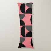 ミッドセンチュリーモダンピンクの黒と灰色 ボディピロー (正面縦)