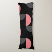 ミッドセンチュリーモダンピンクの黒と灰色 ボディピロー (正面縦)