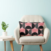 ミッドセンチュリーモダンピンクの黒と灰色 ランバークッション (椅子)