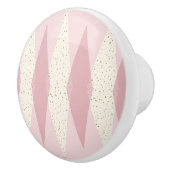 ミッドセンチュリーモダンピンクアーガイルセラミックノブ セラミックノブ (右)