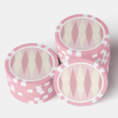 ミッドセンチュリーモダンピンクアーガイルトランプのポーカーチップ ポーカーチップ (積み重ね)