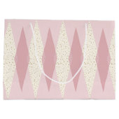 ミッドセンチュリーモダンピンクアーガイル抱き枕 ラージペーパーバッグ (裏面)