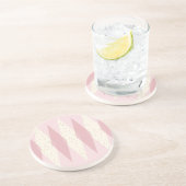 ミッドセンチュリーモダンピンクアーガイル砂岩コースター コースター (側面)