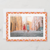 ミッドセンチュリーモダンピンクオユニークレンジフォト シーズンカード (正面)