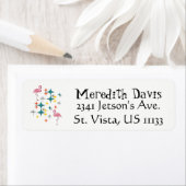 ミッドセンチュリーモダンピンクフラミンゴススターダイヤモンド ラベル (インサイチュ)