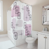 ミッドセンチュリーモダンピンクライトパープル シャワーカーテン (インサイチュ)