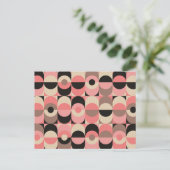 ミッドセンチュリーモダンピンク模様 シーズンポストカード (スタンド正面)