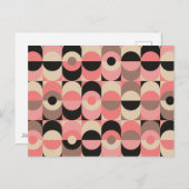 ミッドセンチュリーモダンピンク模様 シーズンポストカード (正面/裏面)