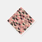 ミッドセンチュリーモダンピンク模様 スタンダードカクテルナプキン (角)