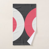 ミッドセンチュリーモダンピンク白とグレー バスタオルセット (ハンドタオル)