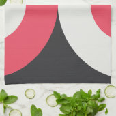 ミッドセンチュリーモダンピンク白と灰色T キッチンタオル (折り畳み)