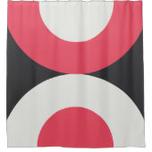 ミッドセンチュリーモダンピンク白と灰色T シャワーカーテン (正面)