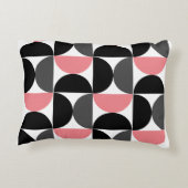 ミッドセンチュリーモダンピンク白黒 アクセントクッション (裏面)
