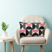 ミッドセンチュリーモダンピンク白黒 ランバークッション (椅子)