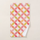 ミッドセンチュリーモダンピンク赤オレンジ色の円 バスタオルセット (ハンドタオル)