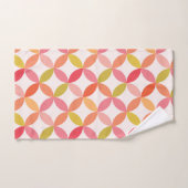 ミッドセンチュリーモダンピンク赤オレンジ色の円 バスタオルセット (ハンドタオル)