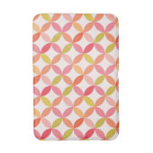 ミッドセンチュリーモダンピンク赤オレンジ色の円 バスマット (正面縦)