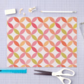 ミッドセンチュリーモダンピンク赤オレンジ色の円 薄葉紙 (クラフト)