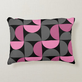 ミッドセンチュリーモダンピンク、黒と灰色 アクセントクッション