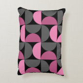 ミッドセンチュリーモダンピンク、黒と灰色 アクセントクッション (裏面(縦))