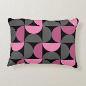 ミッドセンチュリーモダンピンク、黒と灰色 アクセントクッション (裏面)